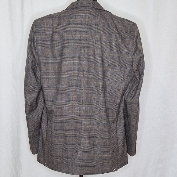 Tommy Hilfiger NWT THFLEX Modern Fit Brown Plaid Sport Coat - Size 44L - Picture 4 of 16